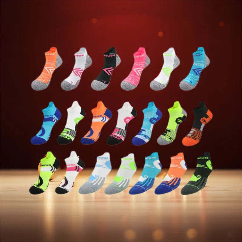 

Women Running Socks Winter Professional Sports Socks Breathable Towel Bottom Short Socks for Cycling Badminton