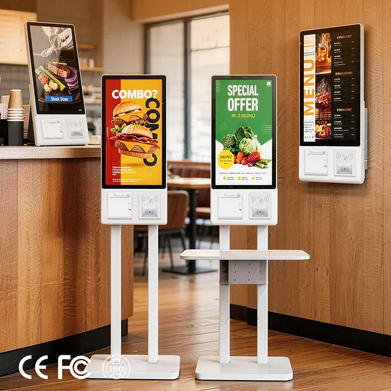 Fast Food Self Ordering Kiosk Machine with Touch Screen POS Payment Queue System SDK Barcode Reader for Restaurant