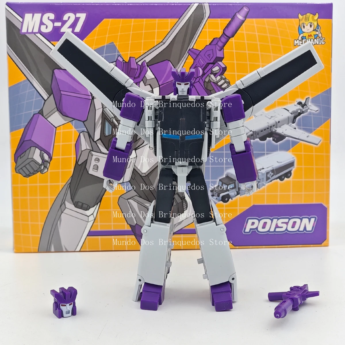 MS27 MS-27 Giftiger Nebel Triple Changers Steel Battle Mini Warrior 14 cm MFT Transformation Actionfigur Roboterspielzeug