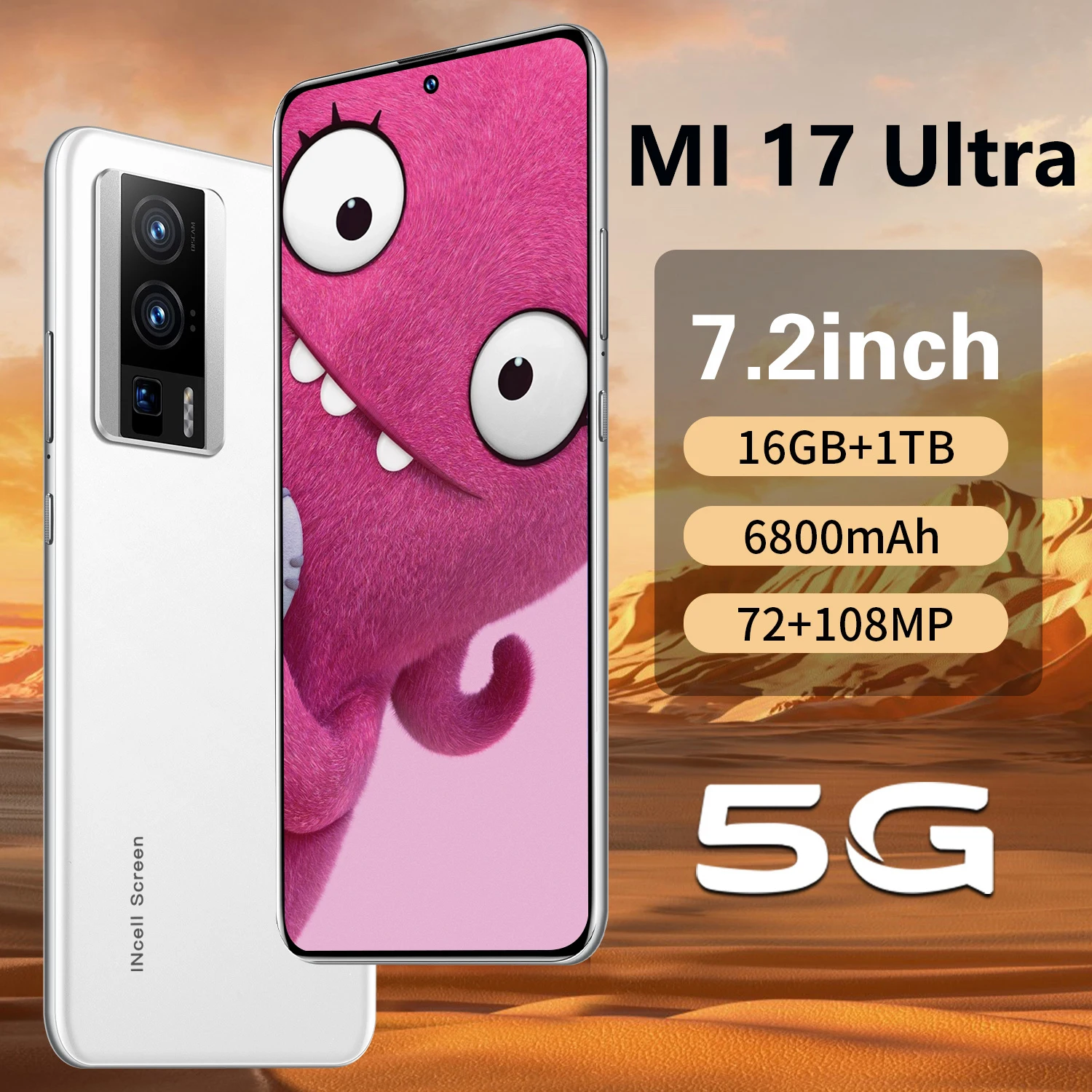 

The phone case is used for 2026 New MI 17 Ultra HOT 7.2inch HD Global Edition Original Smart Dual Card 6800mAh Battery