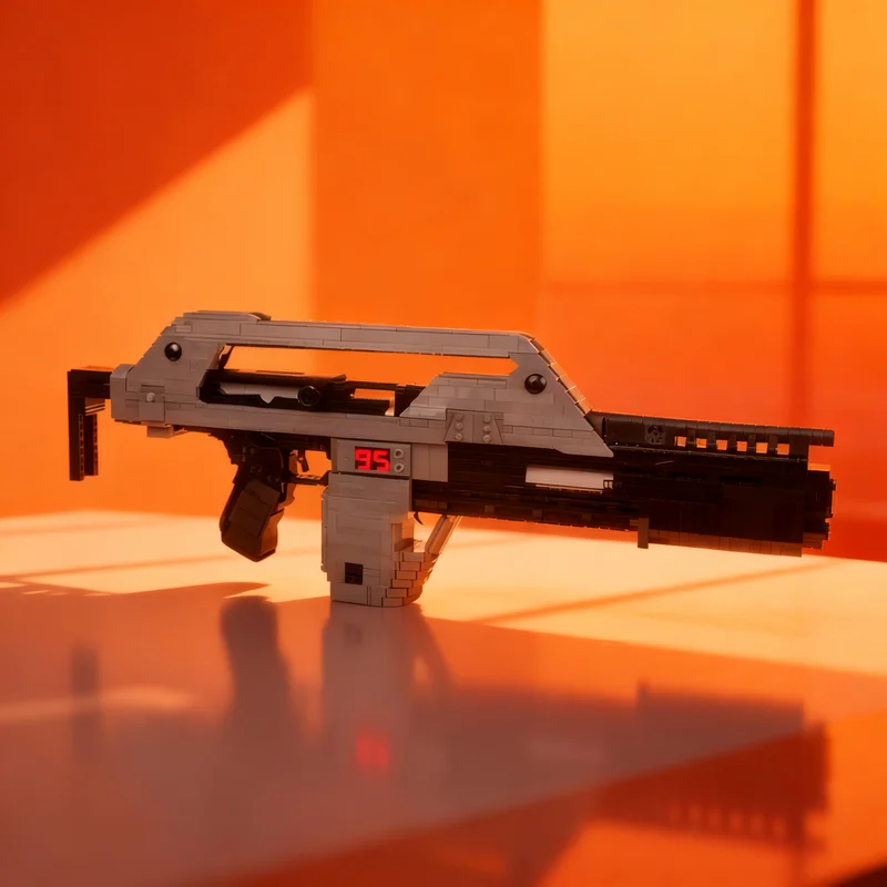 2293pcs MOC Space Aliens M41A Pulse Rifle 1 1 Replica Model Building Blocks Toys Brick Education Creative Assemble Idea Birthday