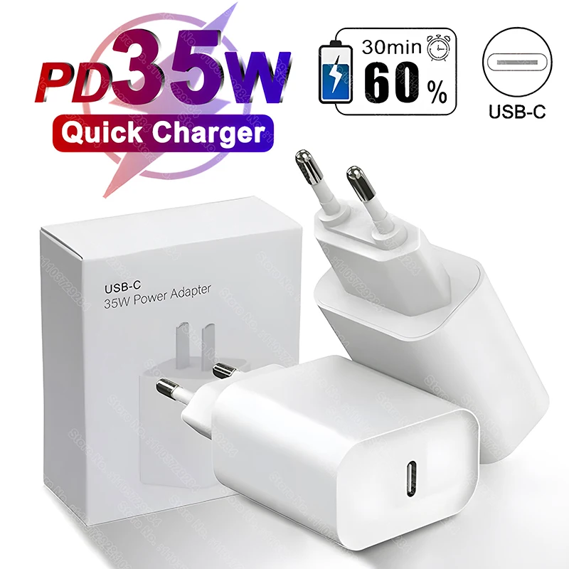 35W PD Charger USB C Fast Charge For iPhone 15 14 Pro Max Xiaomi Samsung S24 S23 Ultra Type-C Quick Charging Phone Accessories