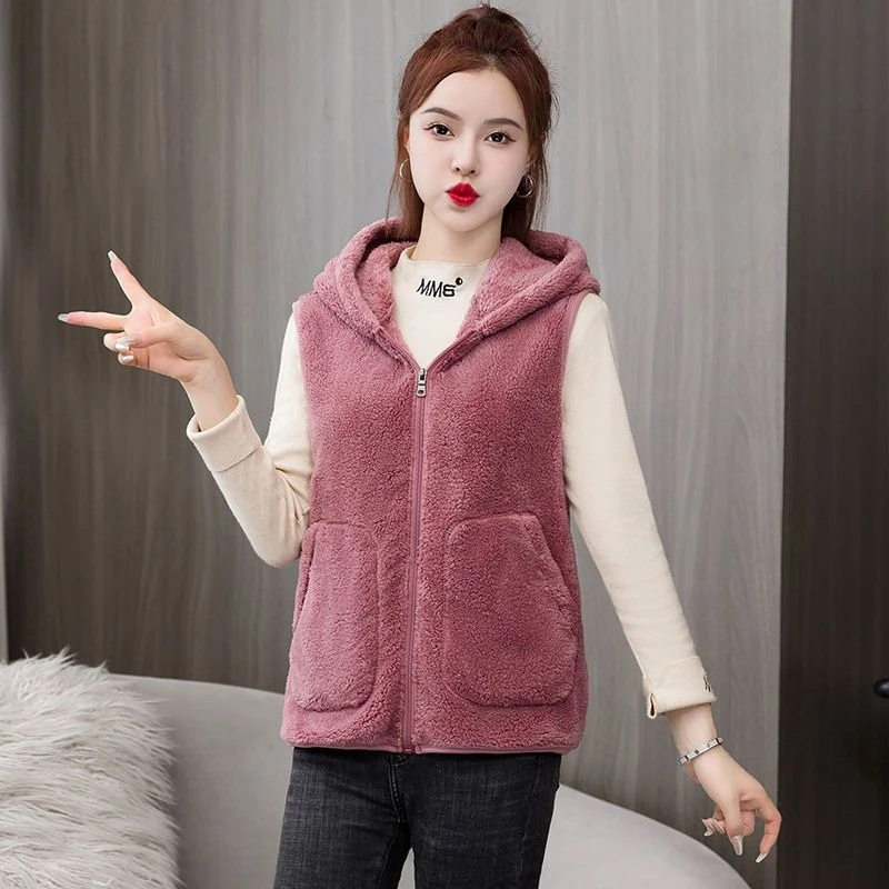 

Heavy Duty Autumn Winter Fleece Vest for Women Waterproof Hooded Windbreaker with Inner Thermo Layer​