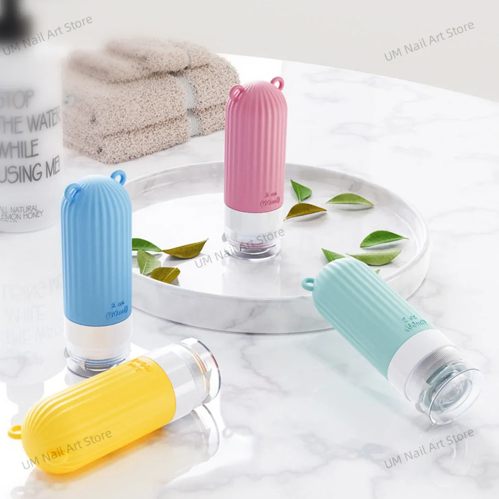 シリコーン化粧品容器ディスペンサースクイズボトルフリップキャップ 30 ミリリットル 60 ミリリットル 90 ミリリットル 120 ミリリットルローションボトルポータブル旅行缶収納