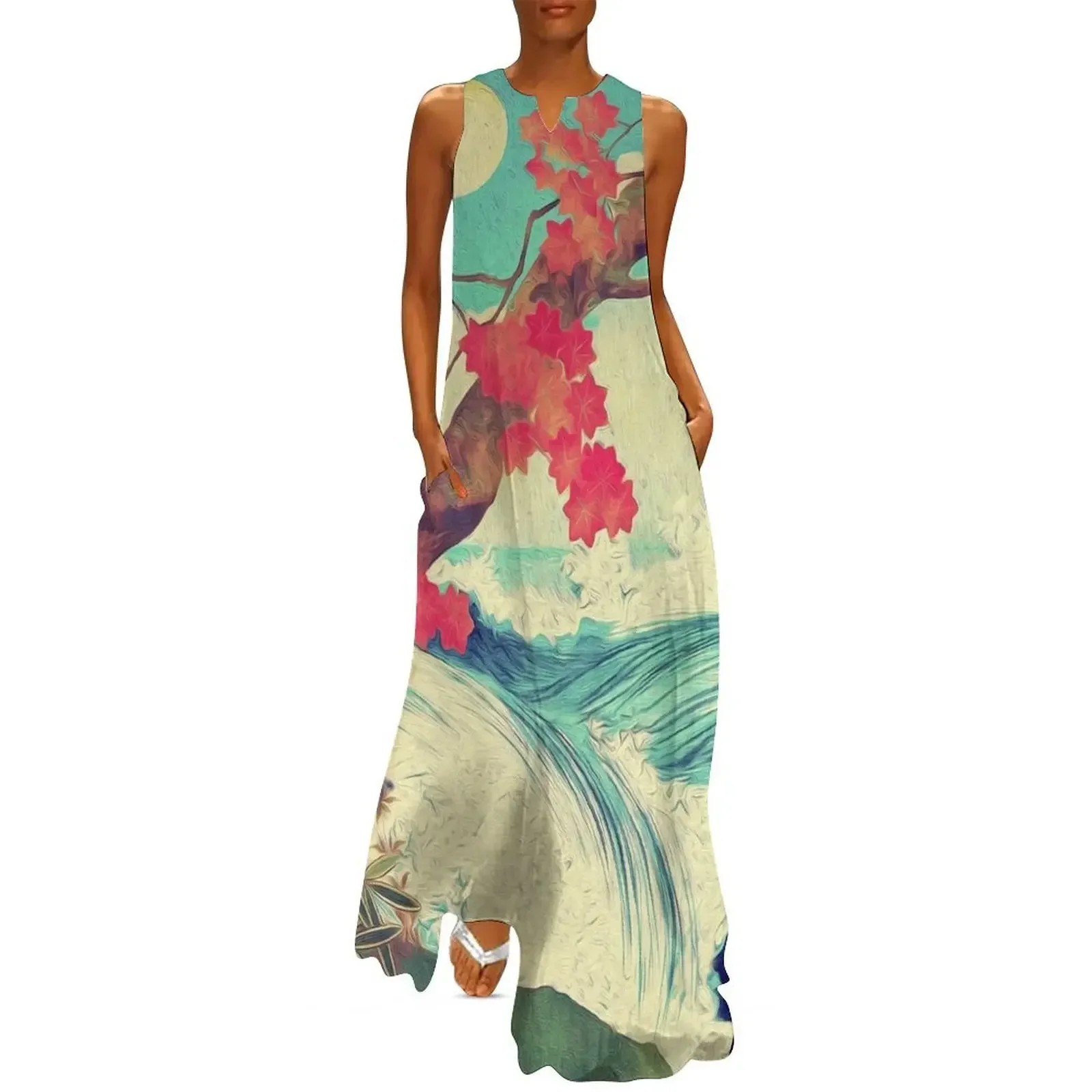 

Waking to the Wild and Beautiful Ocean of Dhin - Nature Landscape Long Dress Dress woman Dress