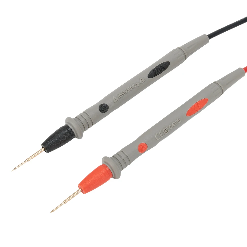 CAT II 1000V Compliant Needle Probe Leads for Digital Multimeter with Ergonomic Silicone Grip and Fine Point Accuracy
