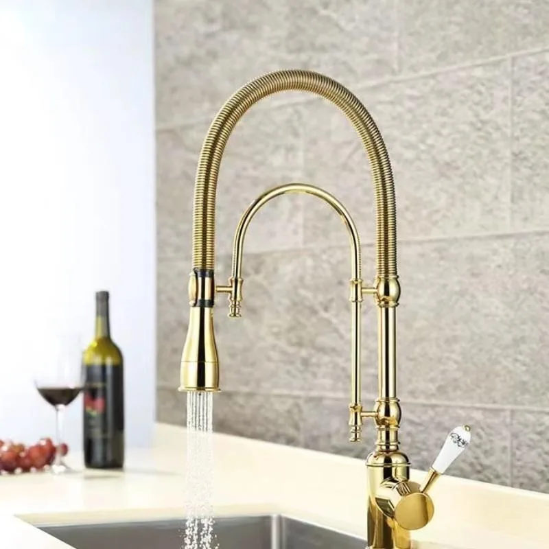 Luxury Kitchen Faucet Kitchen Sink Purification Water Mixer European Style Degree Rotation Spring Hot and Cold Water Mixers Tap