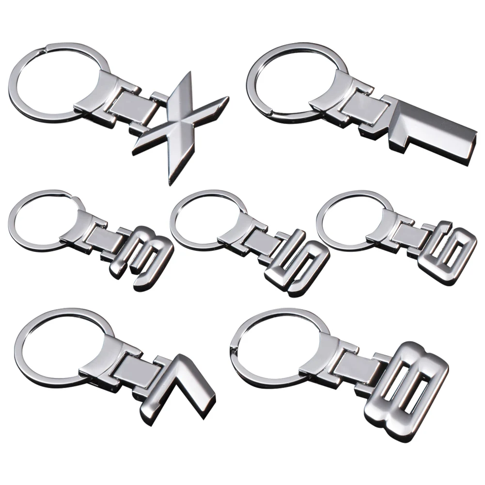 

Car Key Chain Key Ring Number Emblem Key Chain Zinc Alloy Key Ring 3D Styling X 1 3 5 6 7 8 Number Series Pendant Car Keyring