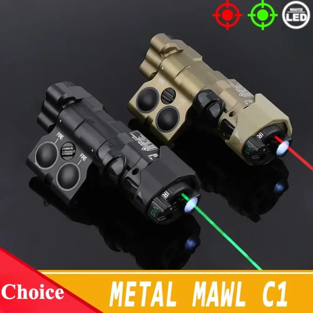 

Tactical MAWL-C1 flashlight red green laser sight white flash outdoor hunting reconnaissance light suitable for 20mm track