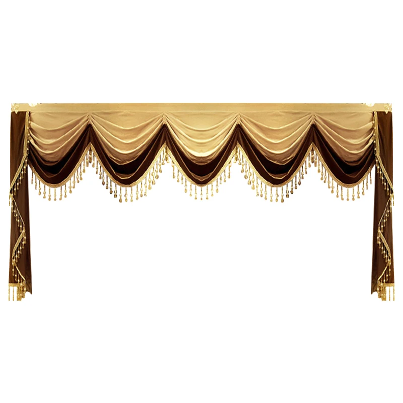 

1pc valance light luxury European living room high-grade bedroom thickened flannelette villa finished products