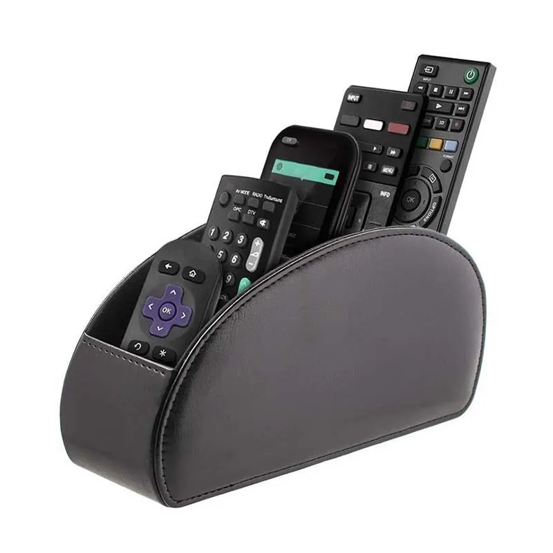 Leather Remote Control Storage Box: Multifunctional Living Room Desk Organizer and Bedside Table for Small Items