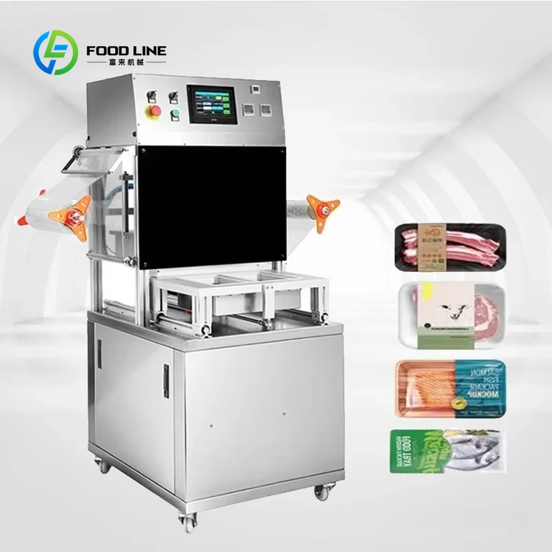 Customized Vertical Pneumatic Vacuum Packing Machine for Fresh-Keeping Lock Fresh Box Modified Atmosphere Packaging Oxygenation