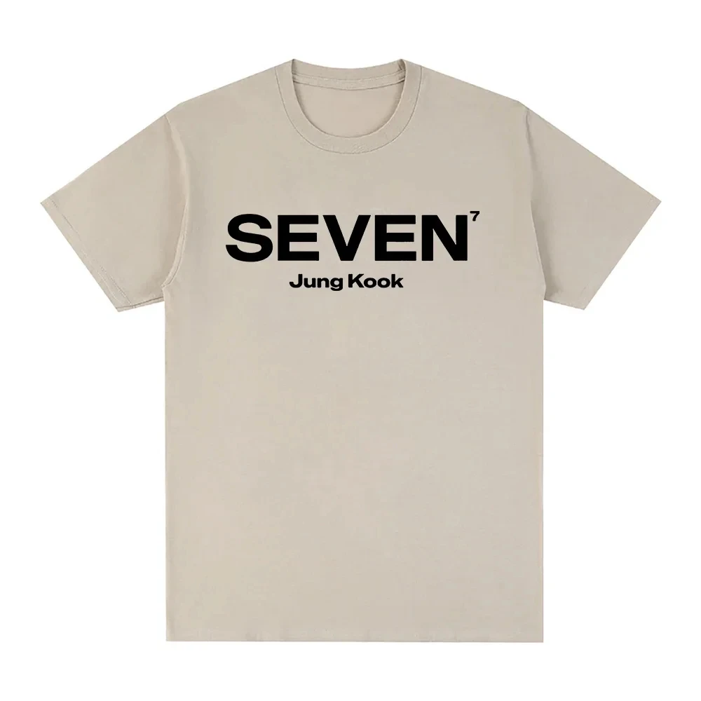 JungKook Seven T Shirt Harajuku Graphic Letter Print T-Shirt Unisex High Quality Vintage Casual Cotton Tees Shirts Clothes