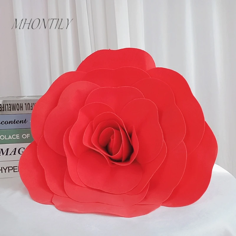 DIA 80CM PE Rose Indoor Shooting Props Artificial Rose Shopping Mall Window Display Wedding Roadguide Decoration 3D Flower Head view 5
