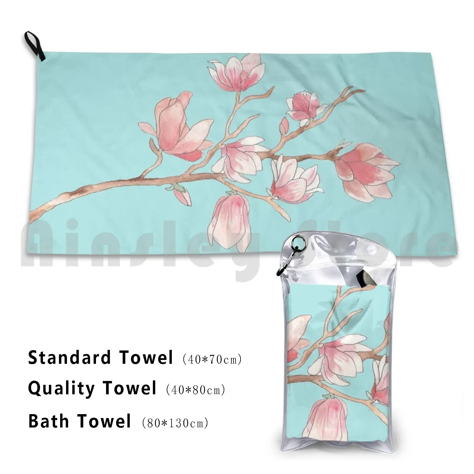 Towel Watercolour Magnolia 2453 Watercolour Watercolor Magnolia Floral Tree Blossom Flowers