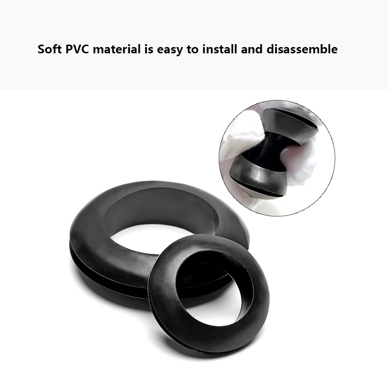 Black White Rubber Two-sided Grommet Seal Ring O-ring Sealing Cap Hole Plug For Protection Power Distribution Box Wire Cable