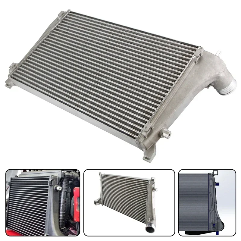 70MM Tuning Intercooler For VW MK7 GTI Golf R VAG 1.8T 2.0T 8V A3 S3 EA888 Skoda Superb 3V Black/Silver