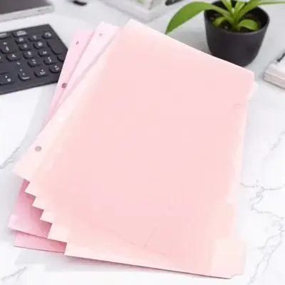 

6Pcs Index Dividers Wear Resistant Plastic A5 Binder Tabs Colored Detachable Page Markers Notebook Folder Insertable