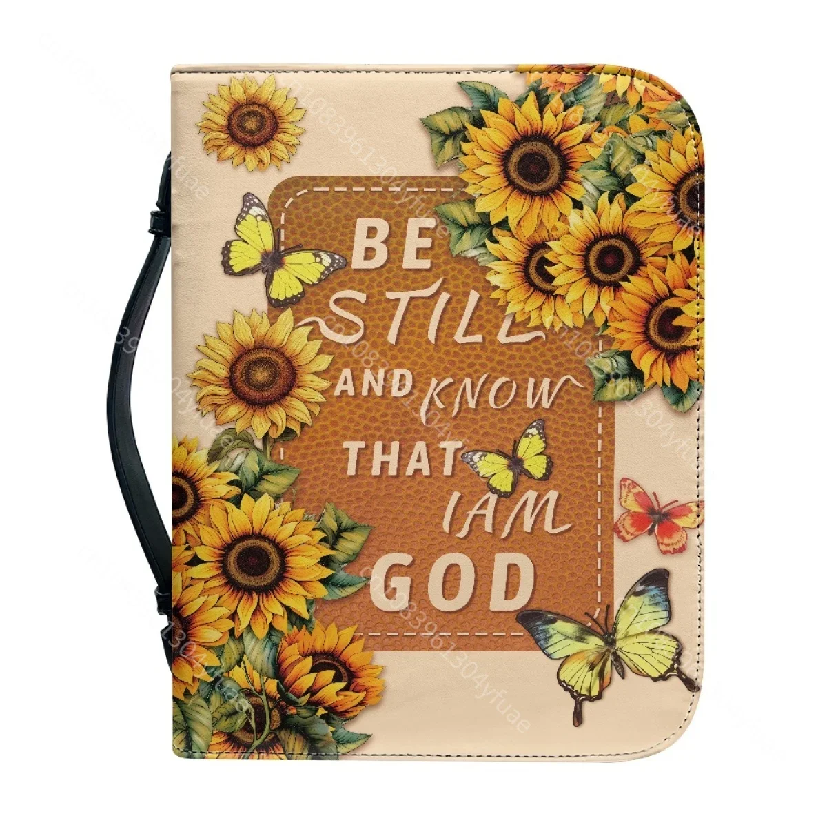 Be Still and Know That I Am God Bibel Hymn Print Bible Storage Bag Sunflower Butterflies Design Customized Bible Cover Case 2023