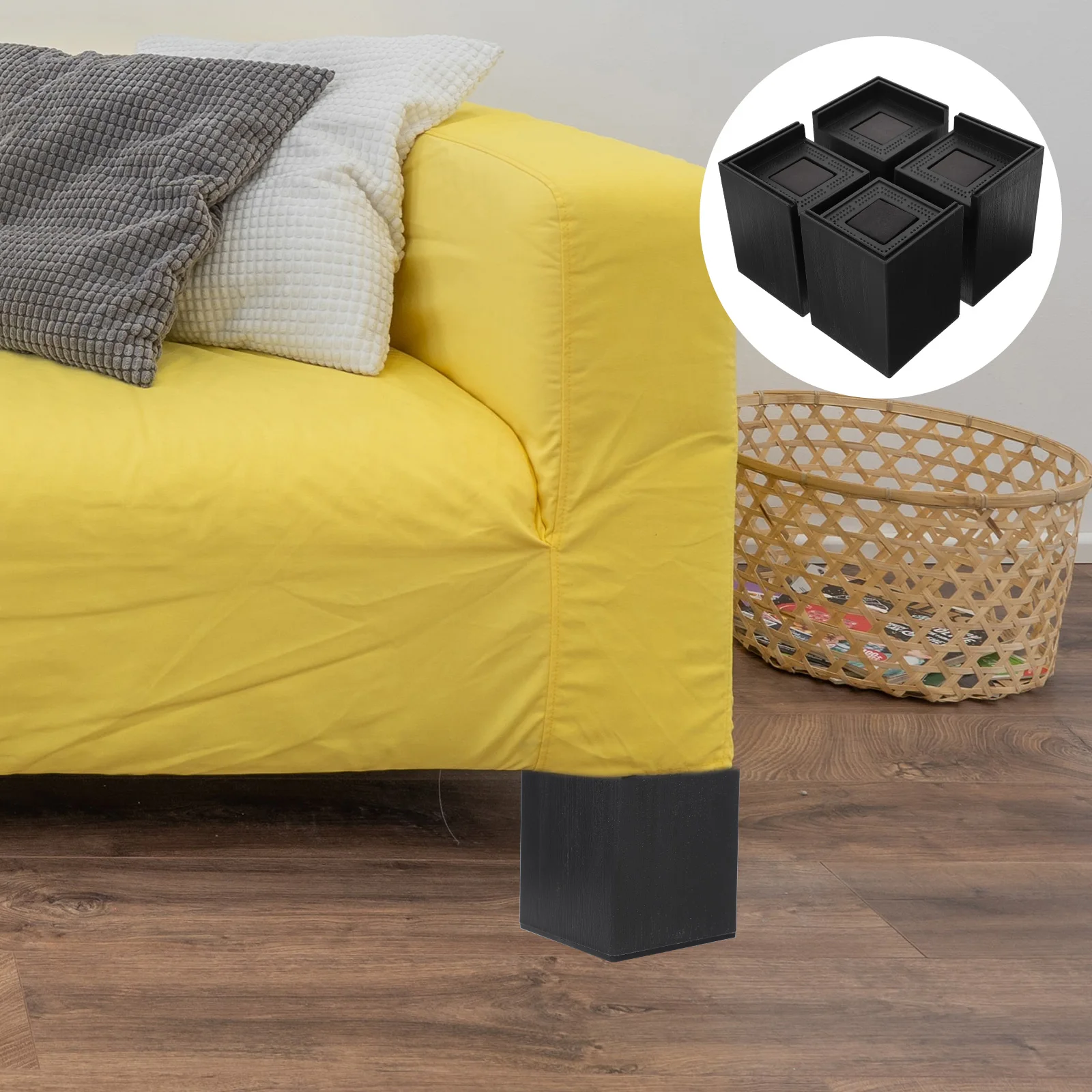 

4pcs Furniture Risers Heightening Pads for Bed Desk Legs Elevator Table Extenders Adjustable Riser Blocks Couch Lifters Sturdy