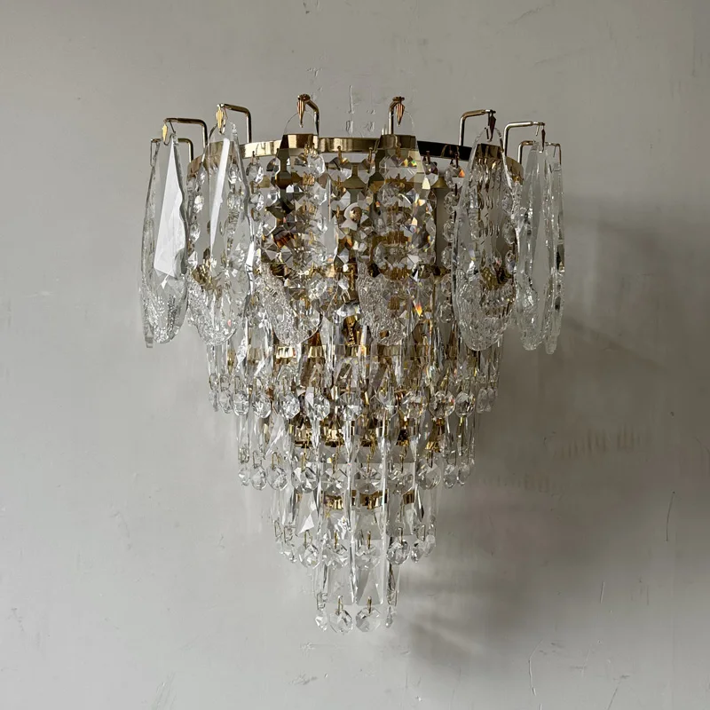 Ltalian-Style Light Luxury Crystal Wall Lamp For Living Room Bedroom Dining Room And Bedside Creating A Sophisticated Ambiance