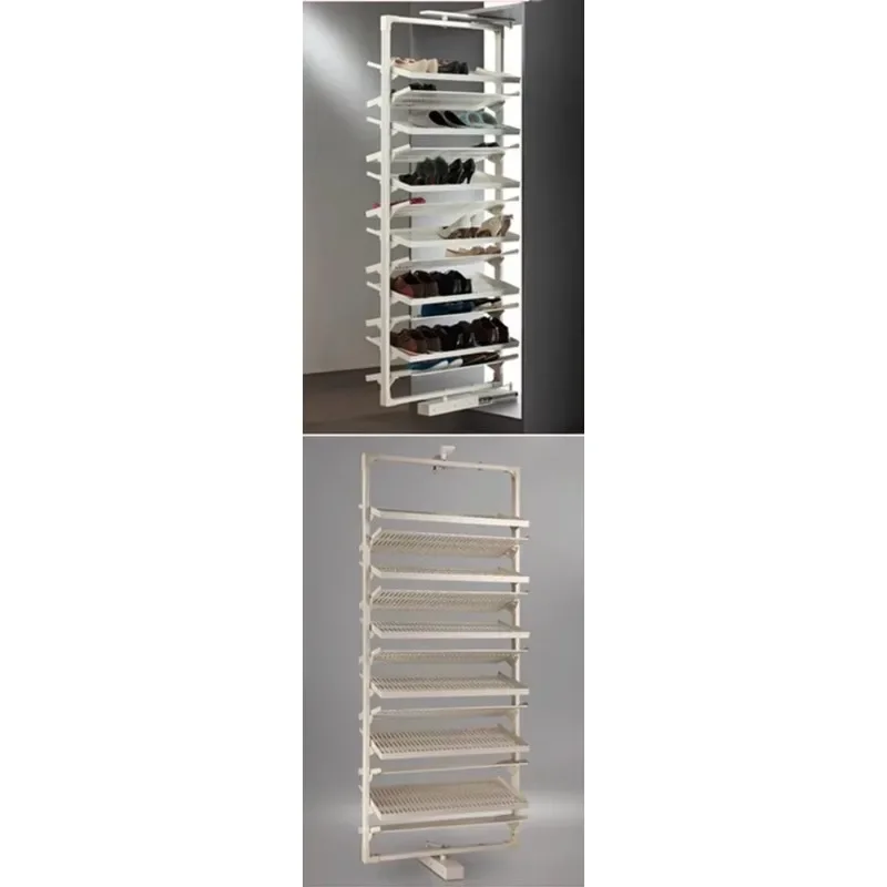 

360 Degree Wardrobe Cabinet Accessories Rotating Shoe Rack for Efficient Storage Space Saving Design