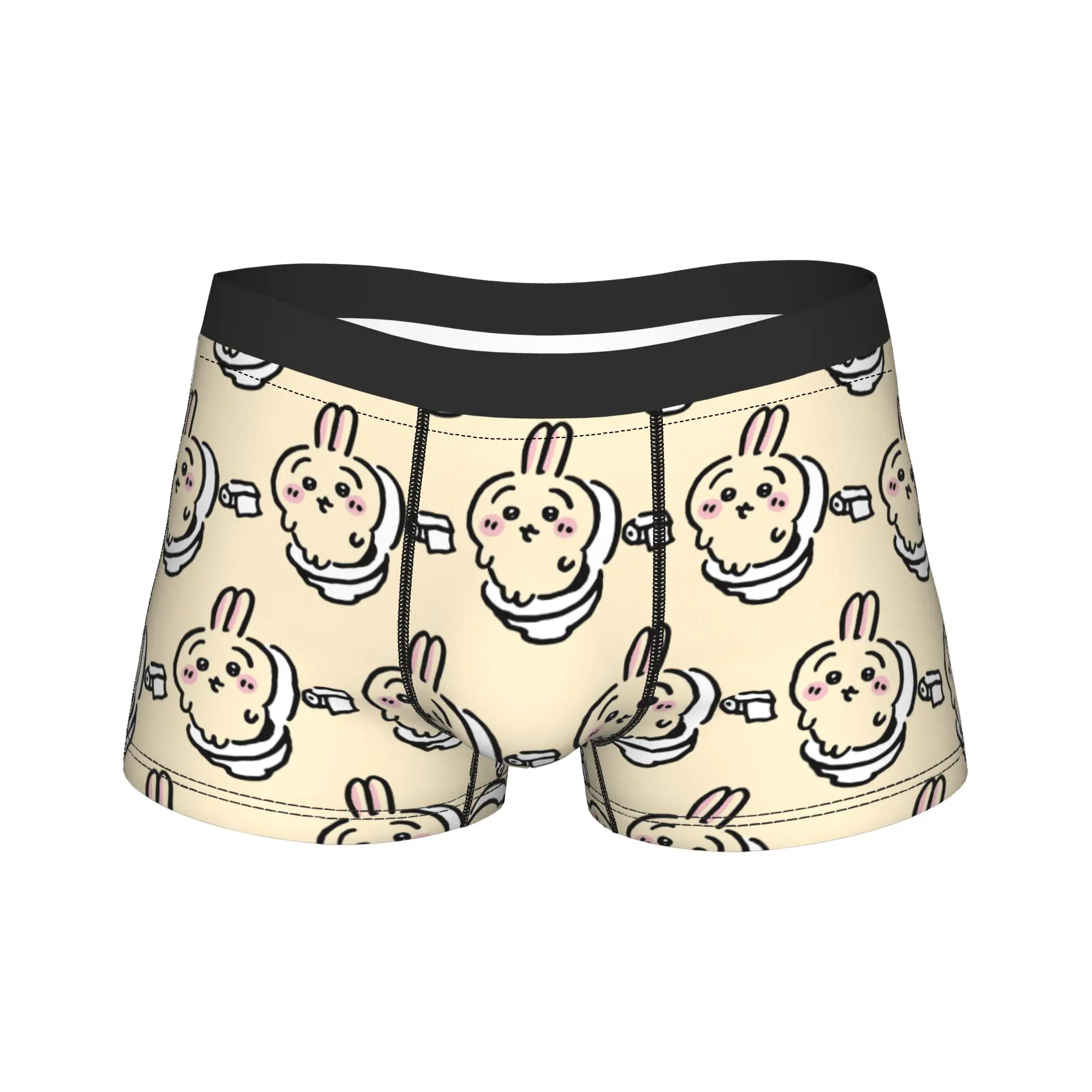 

Men's Usagi on the Toilet Potty Chiikawas Hachiware Poop Meme Long Underwear Boxer Briefs Shorts Panties Male Underpants M-XXL
