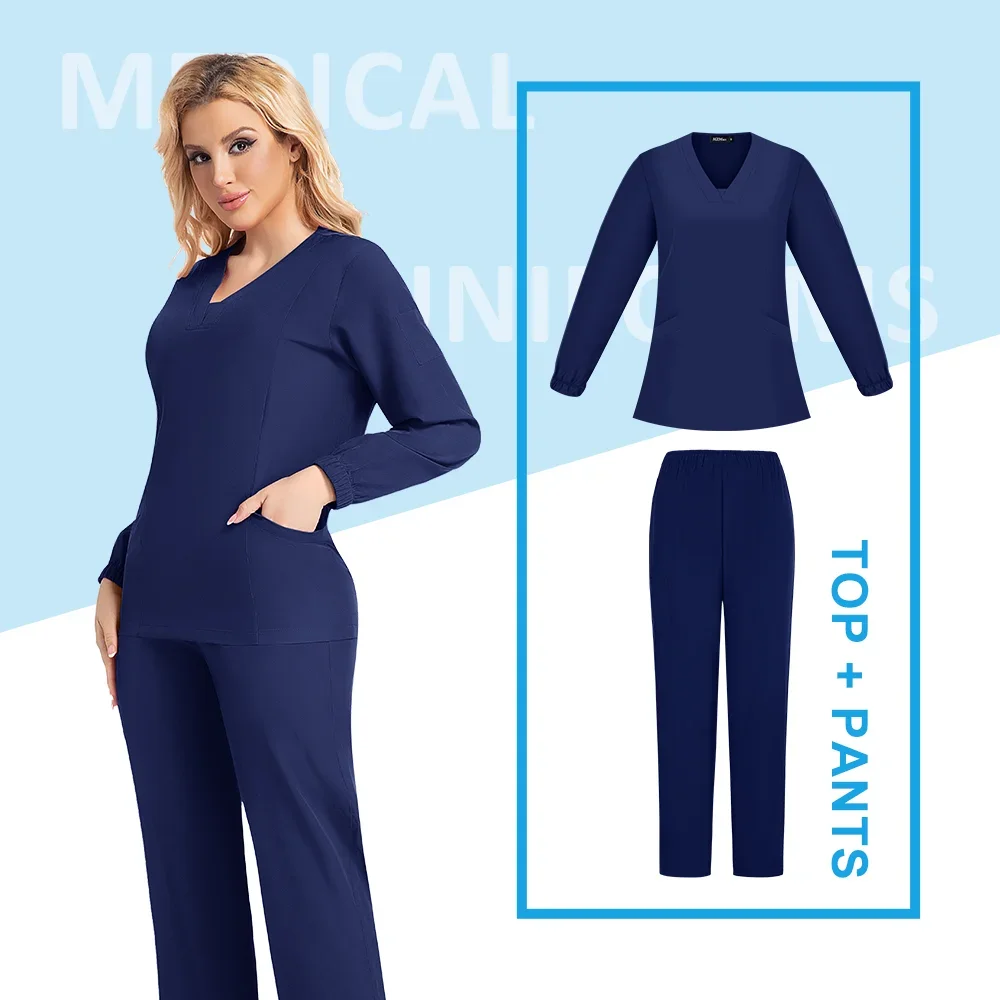 Uniforme de enfermera, traje clínico, accesorios médicos para mujer, ropa de trabajo, ropa de paciente, conjuntos cortos, abrigos de odontología para mujer