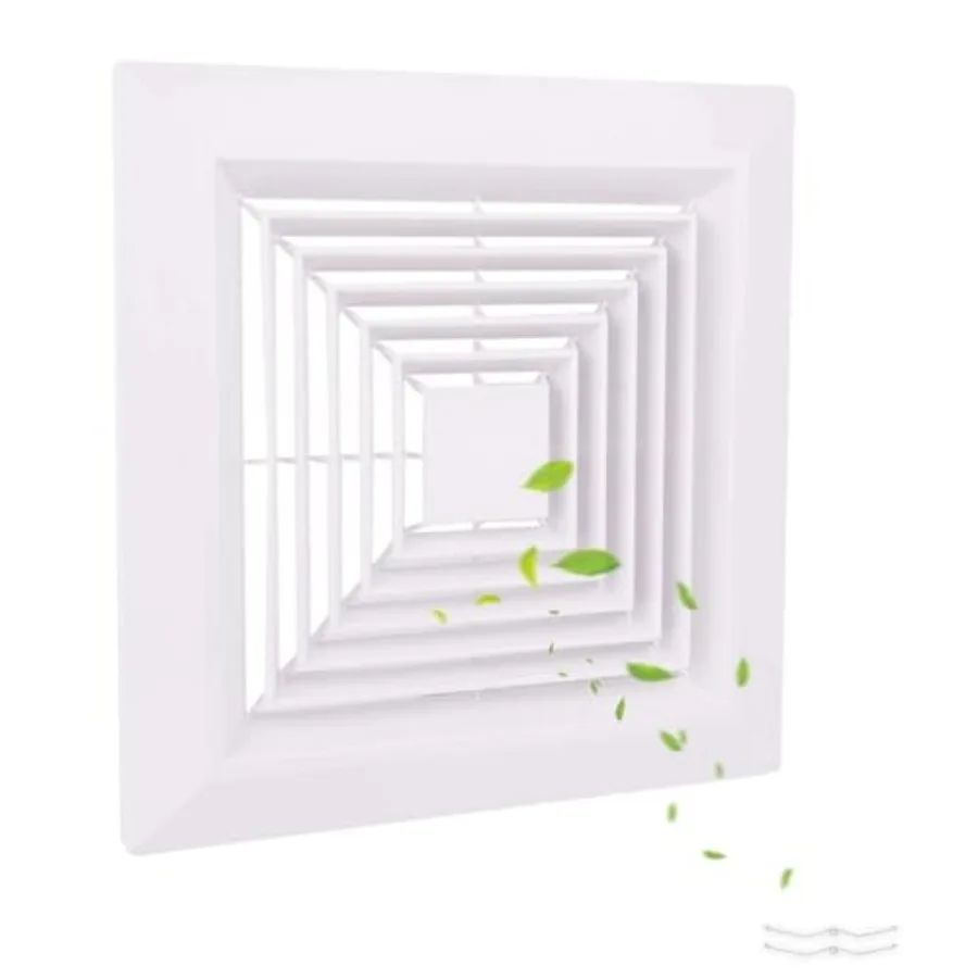 1-Piece ""es Bathroom Ehaust Fan Cover with Spring, Square Ceilg or Wall Mounted Ehaust Fan, Ceilg Fan, Grille, Air Diffuser, D