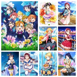 DIY Anime LoveLive!Sunshine!!Diamond Painting Kousaka Honoka Minami Kotori Cross Stitch Embroidery Picture Art Mosaic Home Decor