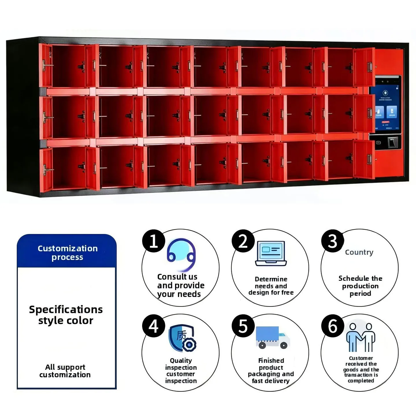 #hu Hot Sale Shopping Malls Face Recognition Password Mobile Phone Smart Charging Storage Locker