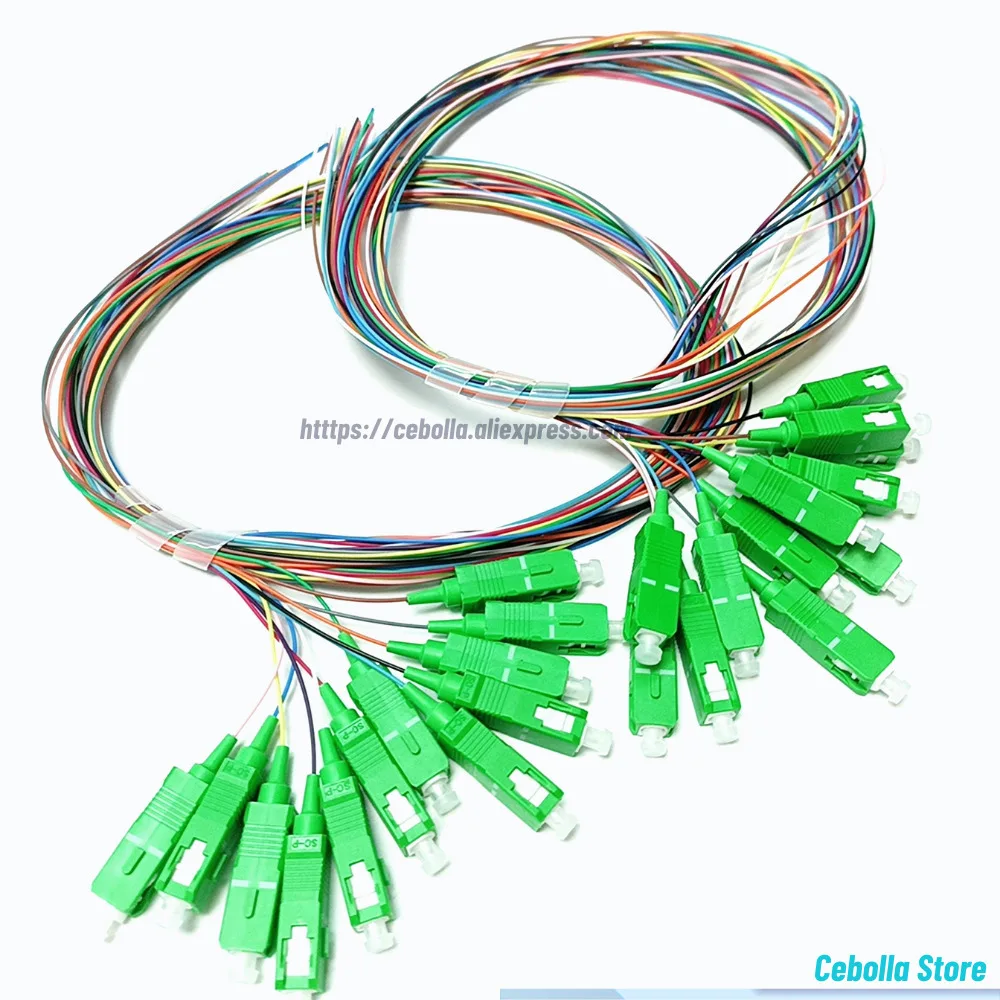 12Core SCAPC Optic Simplex 0,9 mm Singlemode SM SX UPC LZSH/PVC Glasfaser-Pigtail 1,5 m Kabel