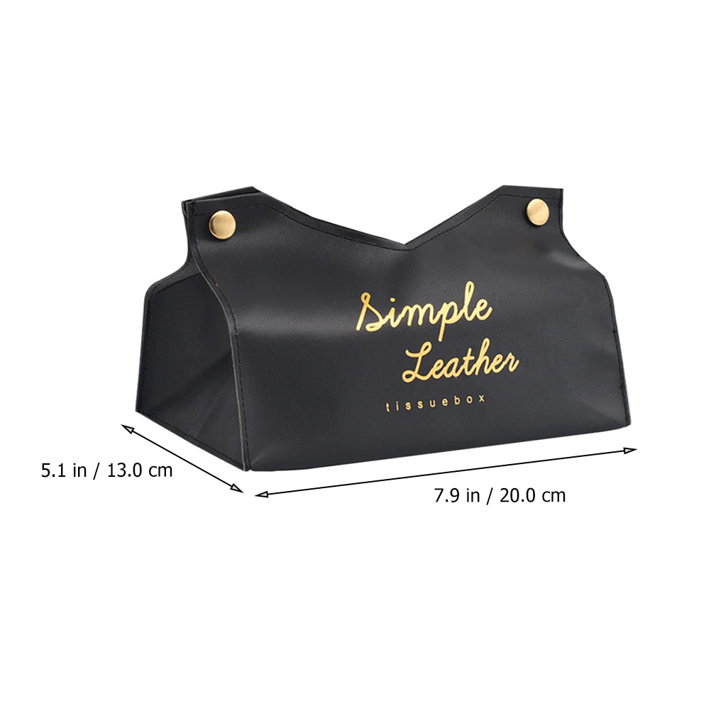 

1pc Paper Box V Shaped Black PU Lightweight Creative Napkin Container Tissue Box Household Car Office Use Storage