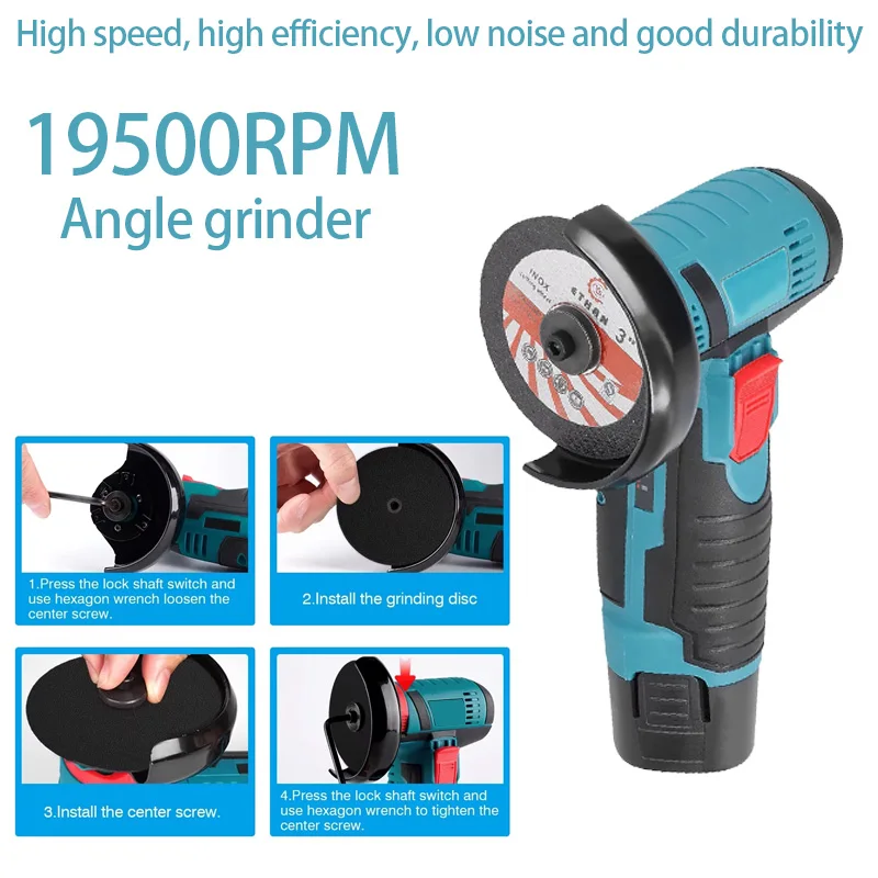 Мини-угловая шлифовальная машина, кусторез, 12 В, аккумуляторная маленькая полировальная машина для резки, портативная полировальная пила, домашний электроинструмент «сделай сам»