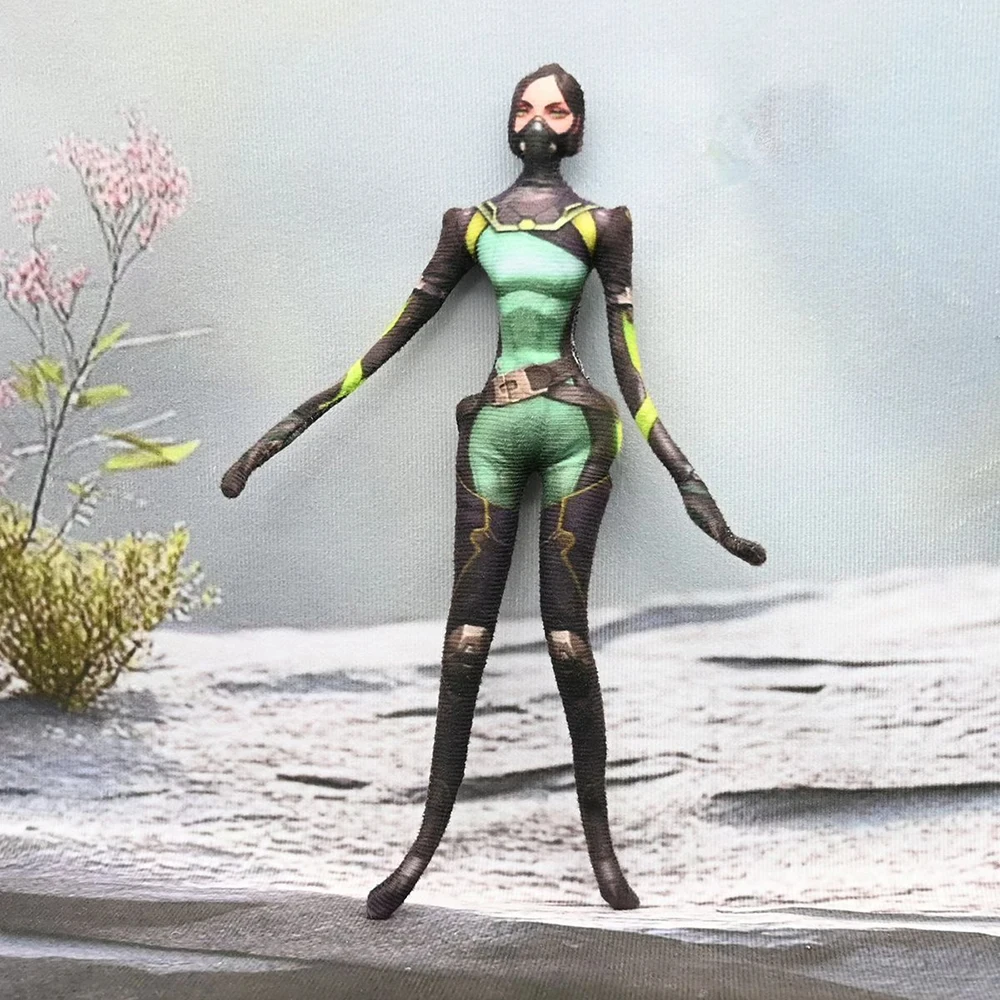 Game VALORANT Jett Viper Sage Cosplay Doll Plush Cotton Dolls Slender Twistable Shape Room Abstract Model Decoration Gifts