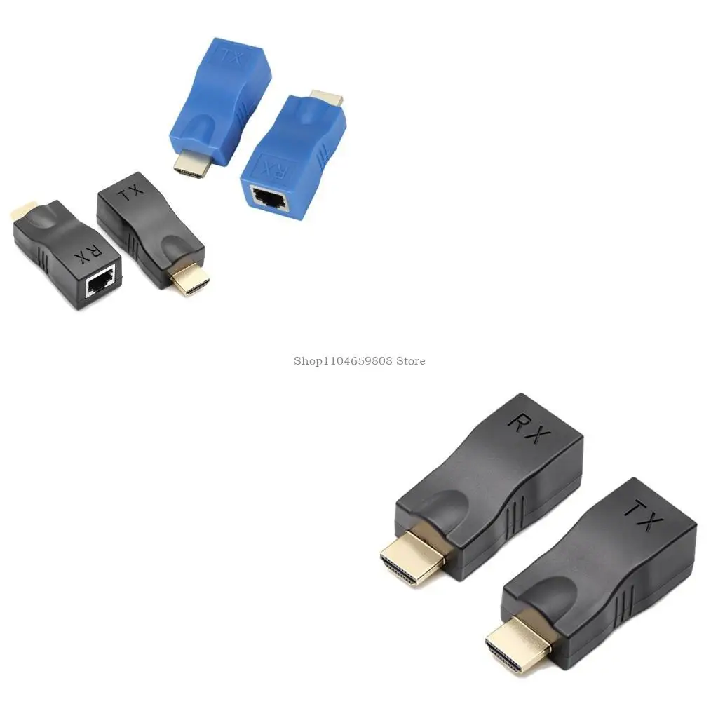 

RJ45 to HDTV-compatible Extender for 1080p Display Extender Up to 30Meter