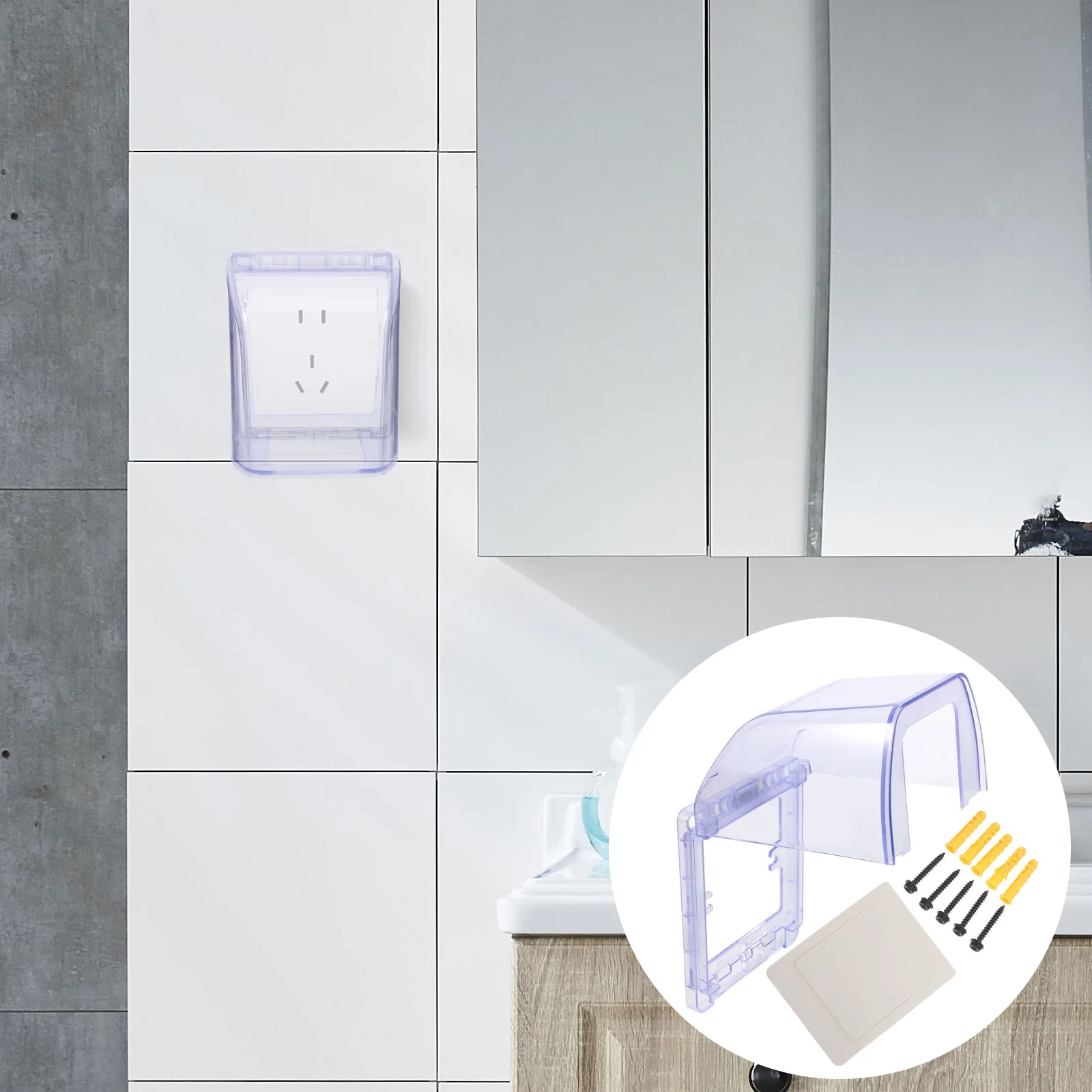 

Sky Blue Transparent 86 High Thickened Waterproof Socket Box for Bathroom Kitchen Outdoor Protection