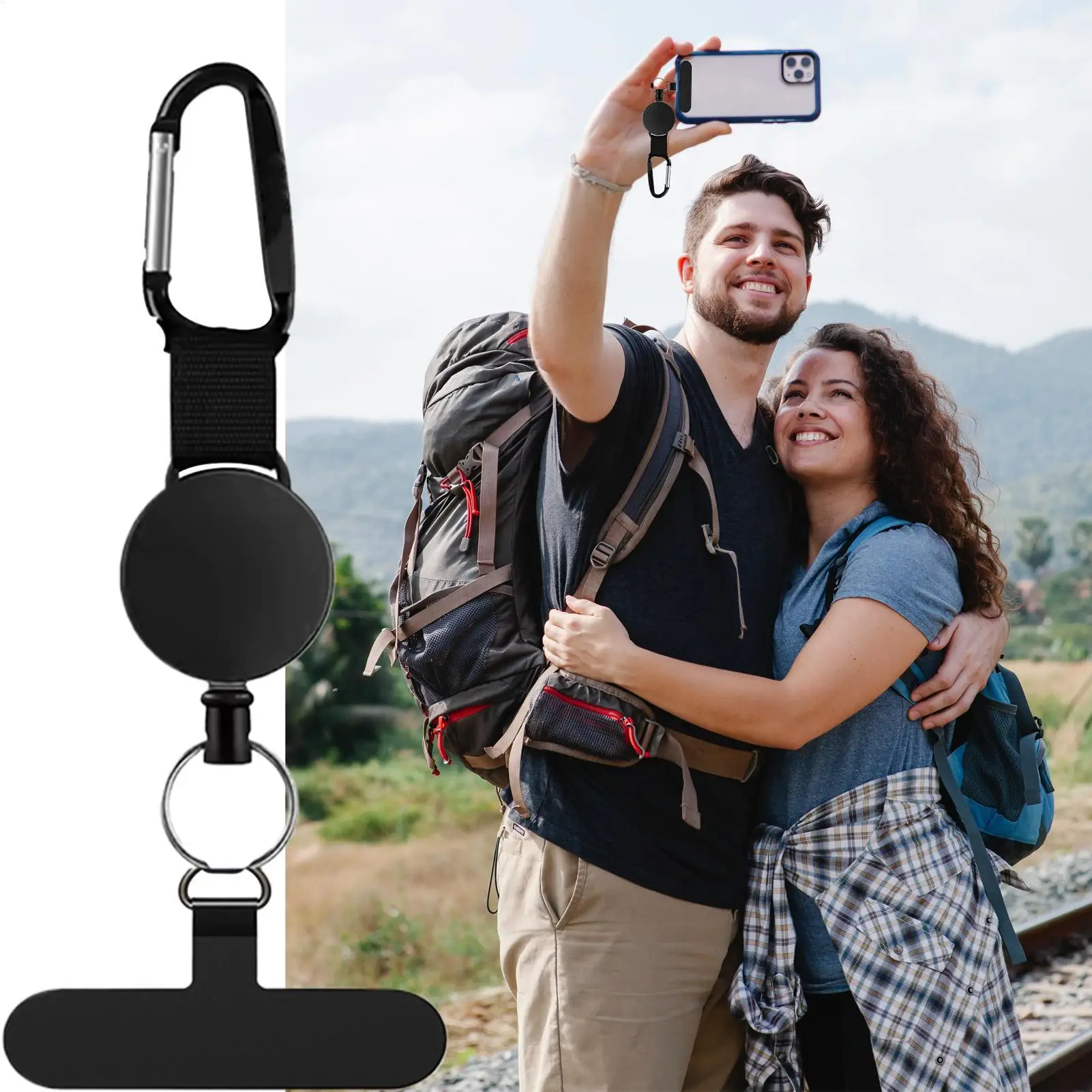 Retractable Anti-theft Phone Clip Cell Phone Lanyard Tether Outdoor Phone Security Strap Preventing Drops And Theft For Travel