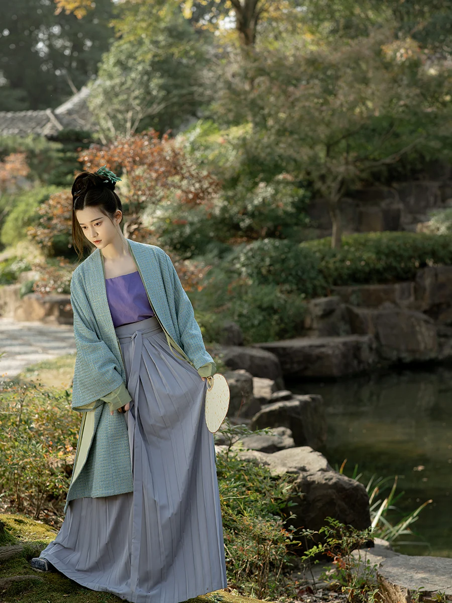 

Оригинальный женский комплект Hanfu в стиле династий Сун: юбка Bajie и топ-бюстье для повседневной носки, осень-зима