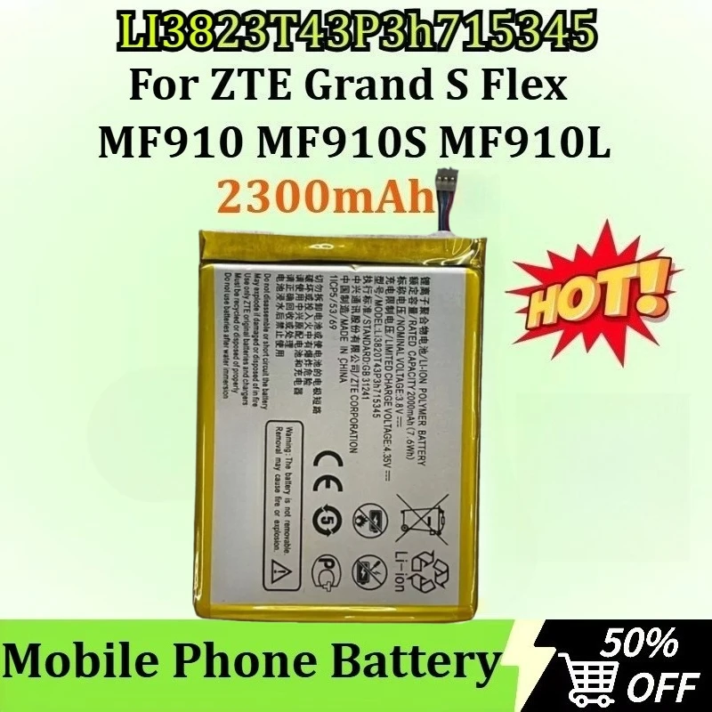 

LI3823T43P3h715345 2300mAh Mobile Phone Battery for ZTE Grand S Flex / for MF910 MF910S MF910L MF920 MF920S Batteries