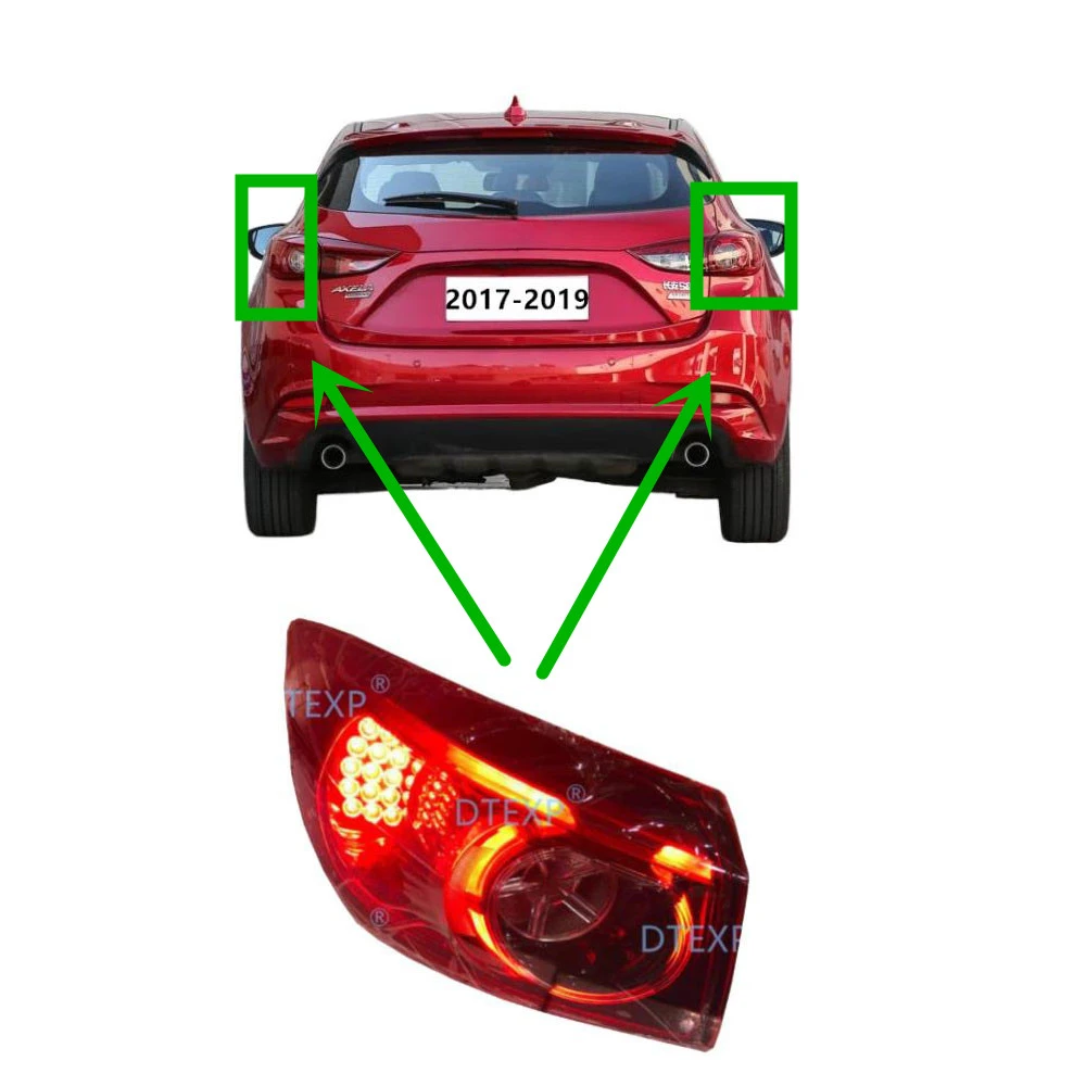 

1 Pcs Outside 2017-2019 LED Tail Light for Mazda3 Hatchback Without Bulb Led Rear Lights for Axela Parking Turning Signal Lamp