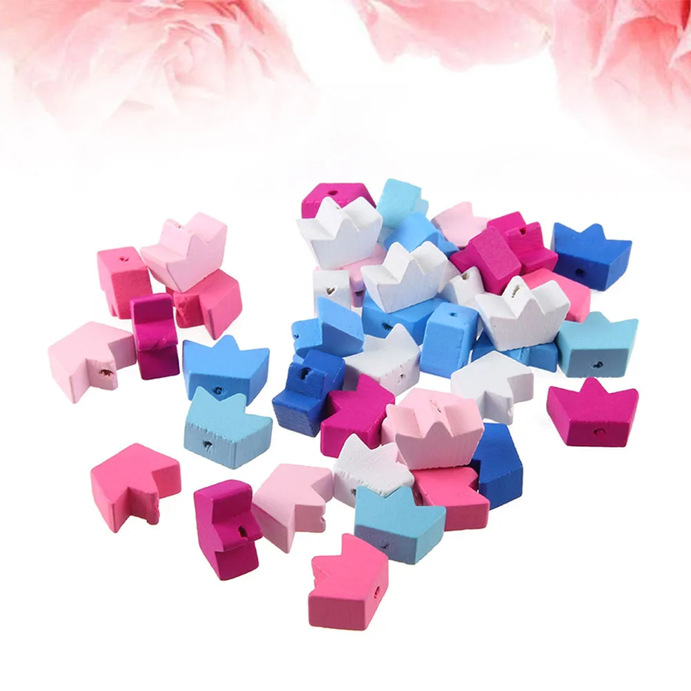 

100 шт., разноцветные бусины «сделай сам», свободные бусины в форме мультяшной короны для ювелирных аксессуаров, ожерелье, браслет, ремесло