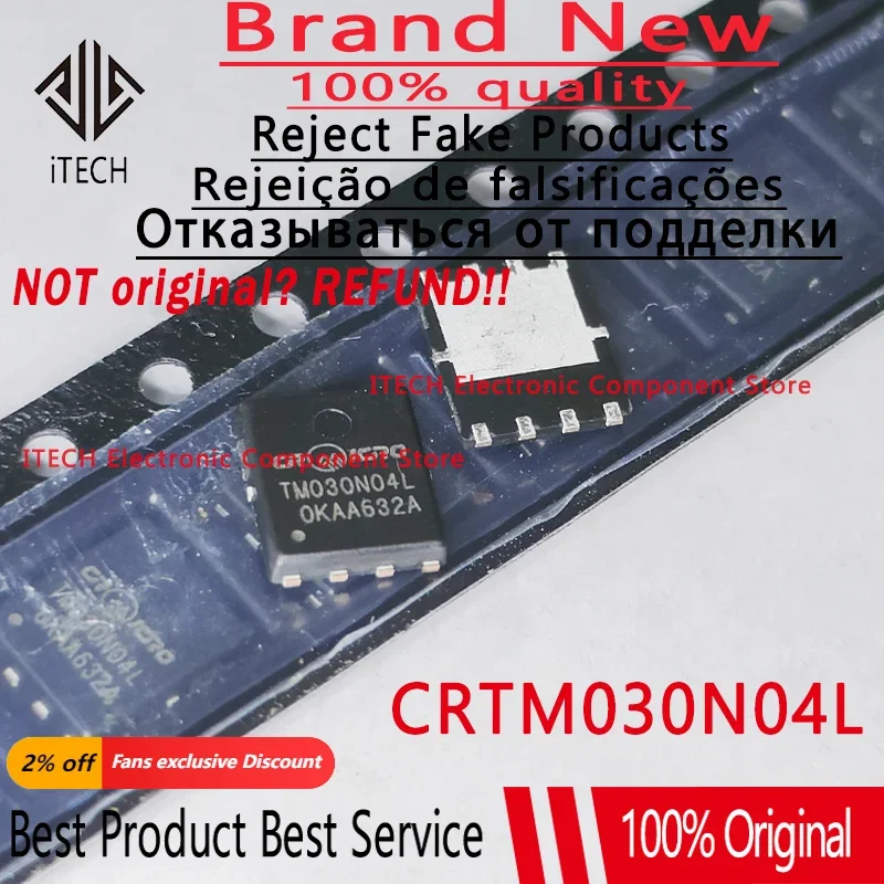 (10-50)pcs/lot Original MOSFET CRTM030N04L 30N04L TM030N04L DFN-8 Transistor 100% New and Genuine
