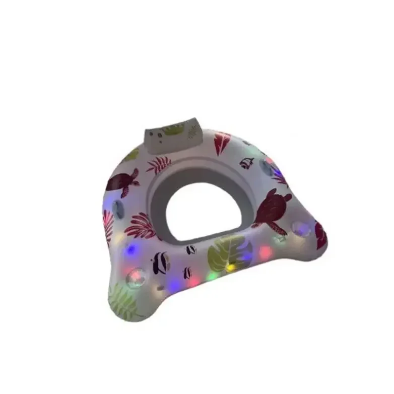 Water inflatable luminous u-seat adult swimming pool luminous lounge chair light with seat ring floating row