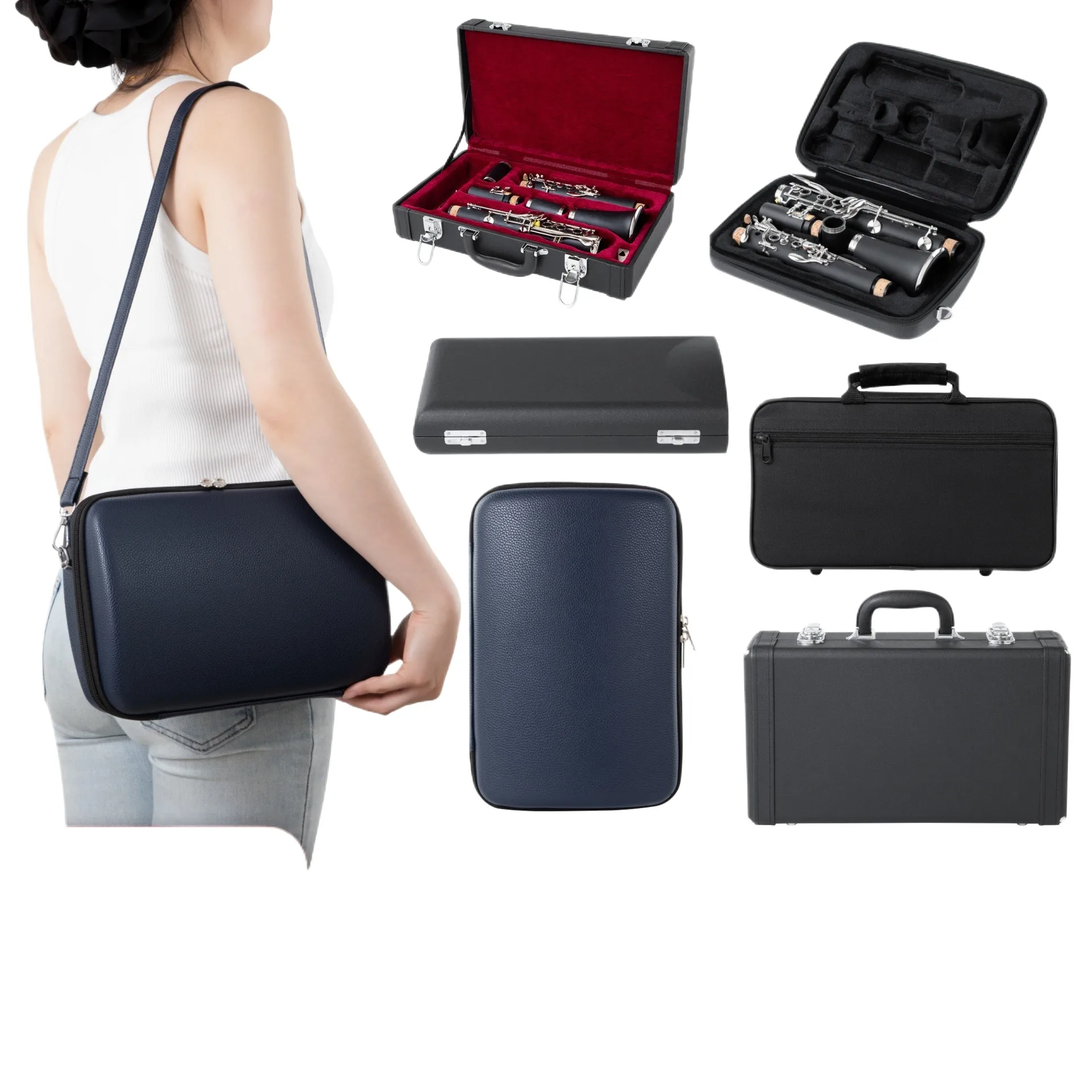 Various styles of clarinet bags, backpacks, crossbody bags, wear-resistant, waterproof, handbags, clarinet storage leather cases
