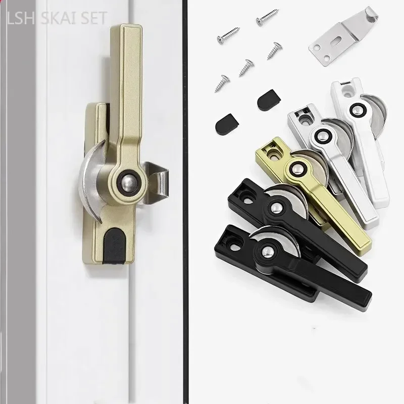 

2pcs Aluminum Alloy Window Lock Left and Right Bidirectional Doors and Windows Handle Buckle Sliding Window Security Locks