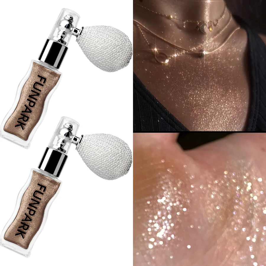 1PC Highlighter Pulver hellt den ganzen Körper auf, funkelndes Gesicht, koreanisches Make-up, langlebig, perlmuttartig, weiß, braun, silberfarben, Kosmetik