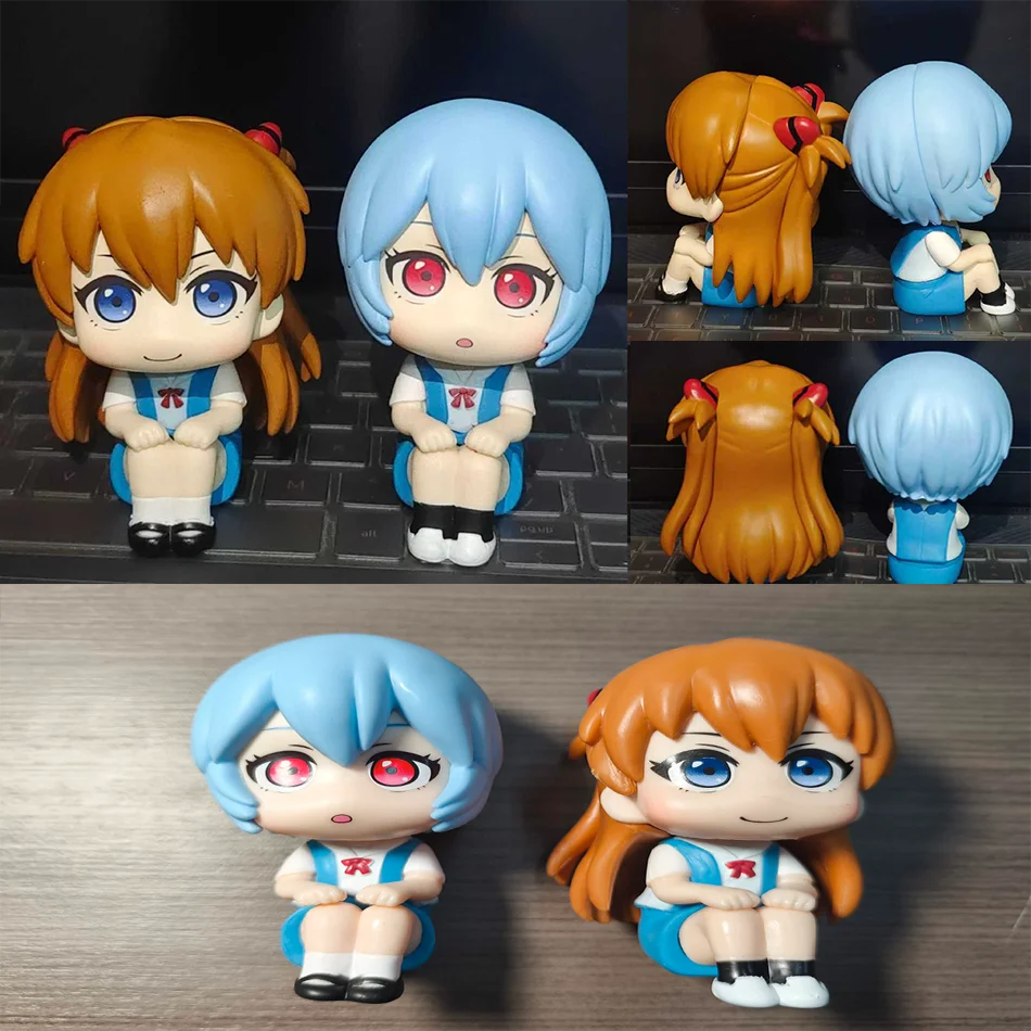 TheEVA 10 cm Anime Evangelion Ayanami Rei Figur Souryuu Asuka Langley Look Up Sitzendes Modell Spielzeug Puppe Action Figur PVC Ornament