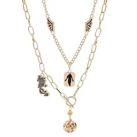 Fashion Double deck Animes Tokyo Revengers Necklace Kazutora Hanemiya Necklace for Men Women Hip-hop Jewelry Accessories