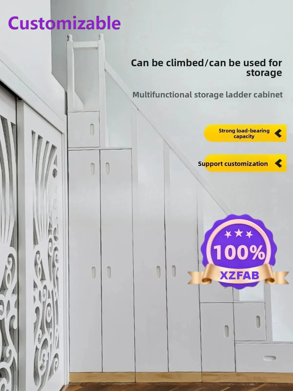 Factory Direct 2026 Solid Wood Ladder Cabinet Indoor Staircase Cabinet Upper and Lower Bed Staircase Cabinet Solid Wood